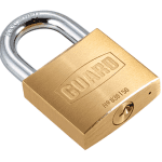 A gold Guard Double Lock Brass Padlock