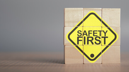 Workplace safety sign promoting safety protocols and awareness