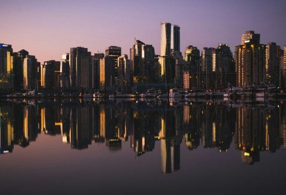 city skyline near water