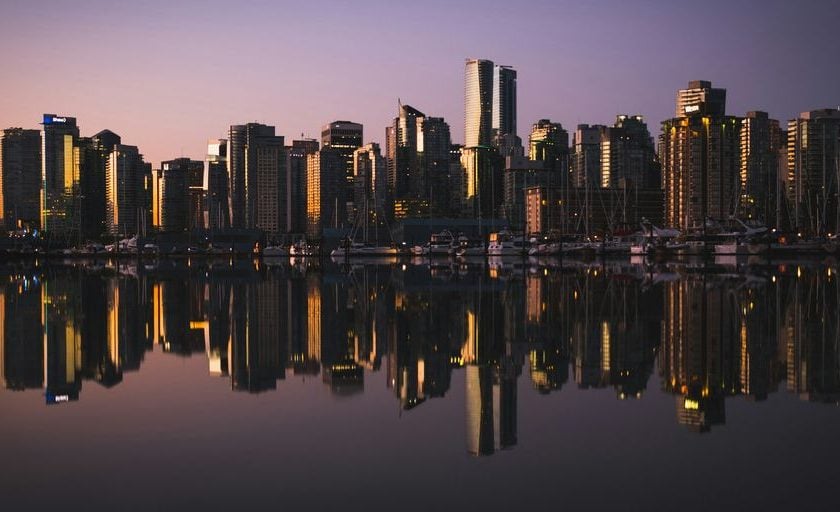 city skyline near water